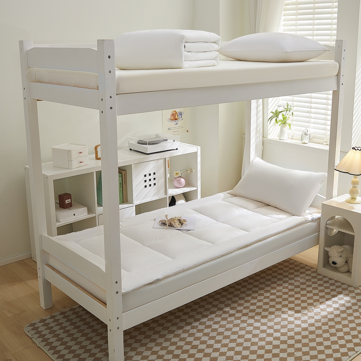 91家纺网 家纺一手货源 找家纺 吾诺2025新款 色织全棉学生组合大礼包三件套四件套 玛奇朵