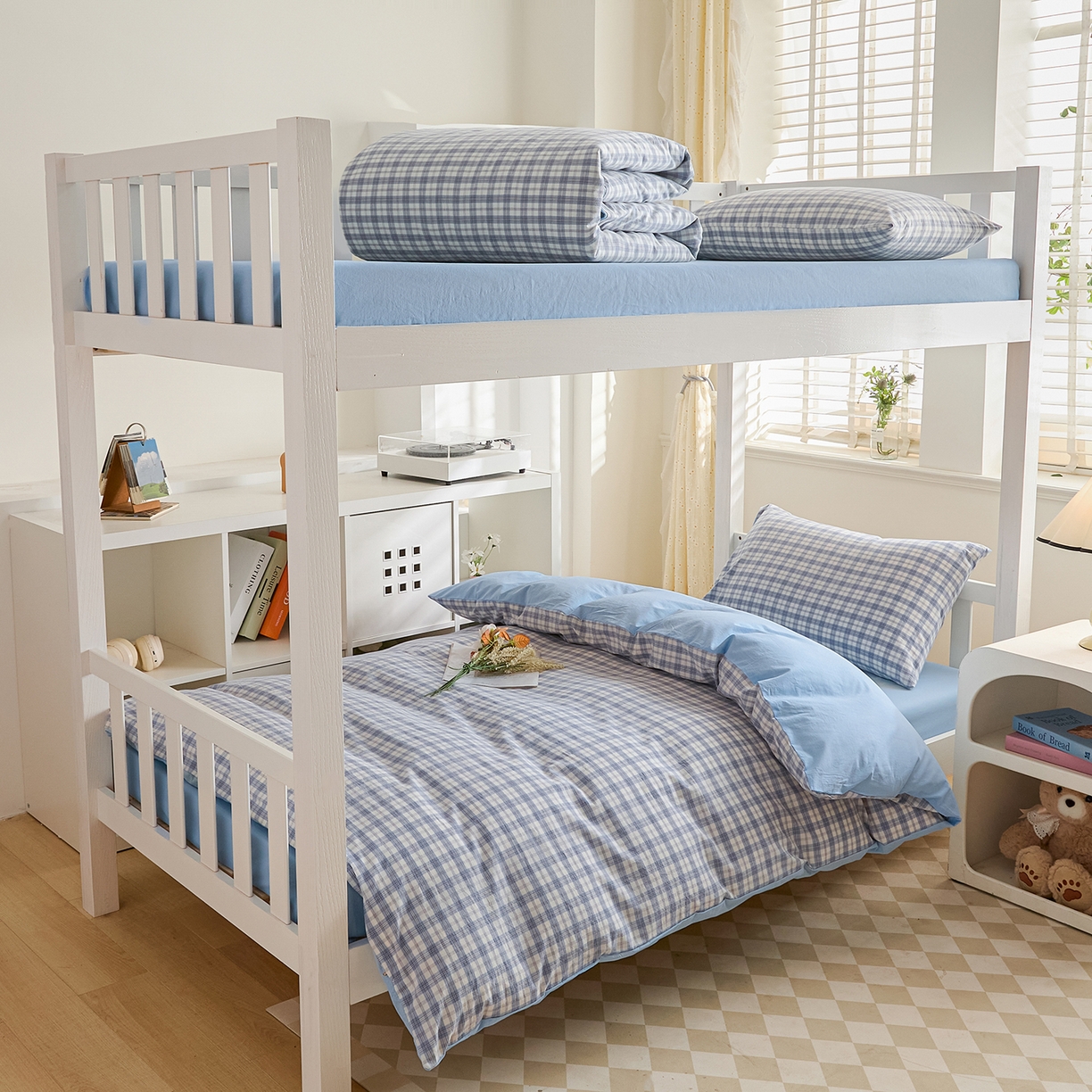 吾诺2025新款 色织全棉学生组合大礼包三件套四件套 水手兰