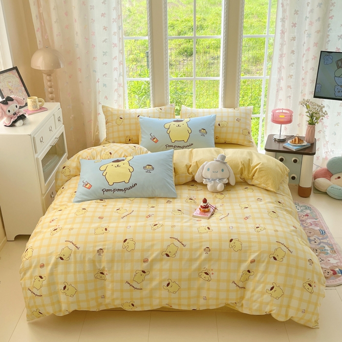 91家纺网 家纺一手货源 找家纺 （总）金爱家2025新款三丽鸥正版授权卡通数码印花混搭纯棉印花系列四件套