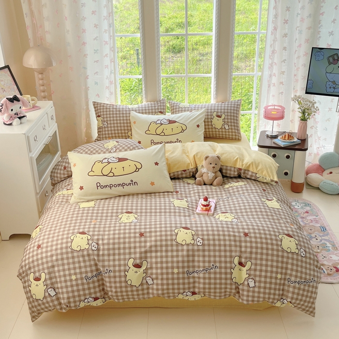 91家纺网 家纺一手货源 找家纺 （总）金爱家2025新款三丽鸥正版授权卡通数码印花混搭纯棉印花系列四件套