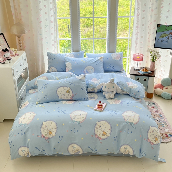 91家纺网 家纺一手货源 找家纺 （总）金爱家2025新款三丽鸥正版授权卡通数码印花混搭纯棉印花系列四件套