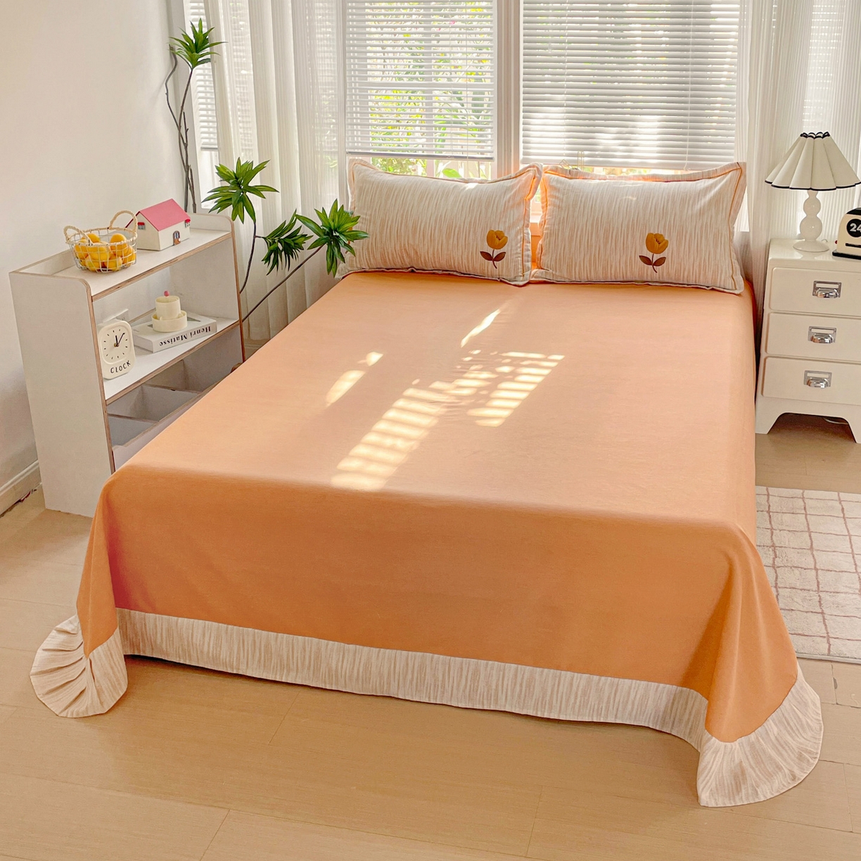 91家纺网 家纺一手货源 找家纺 纽缦家纺 2025新款全棉纯棉磨毛印花四件套 多洛塔咖