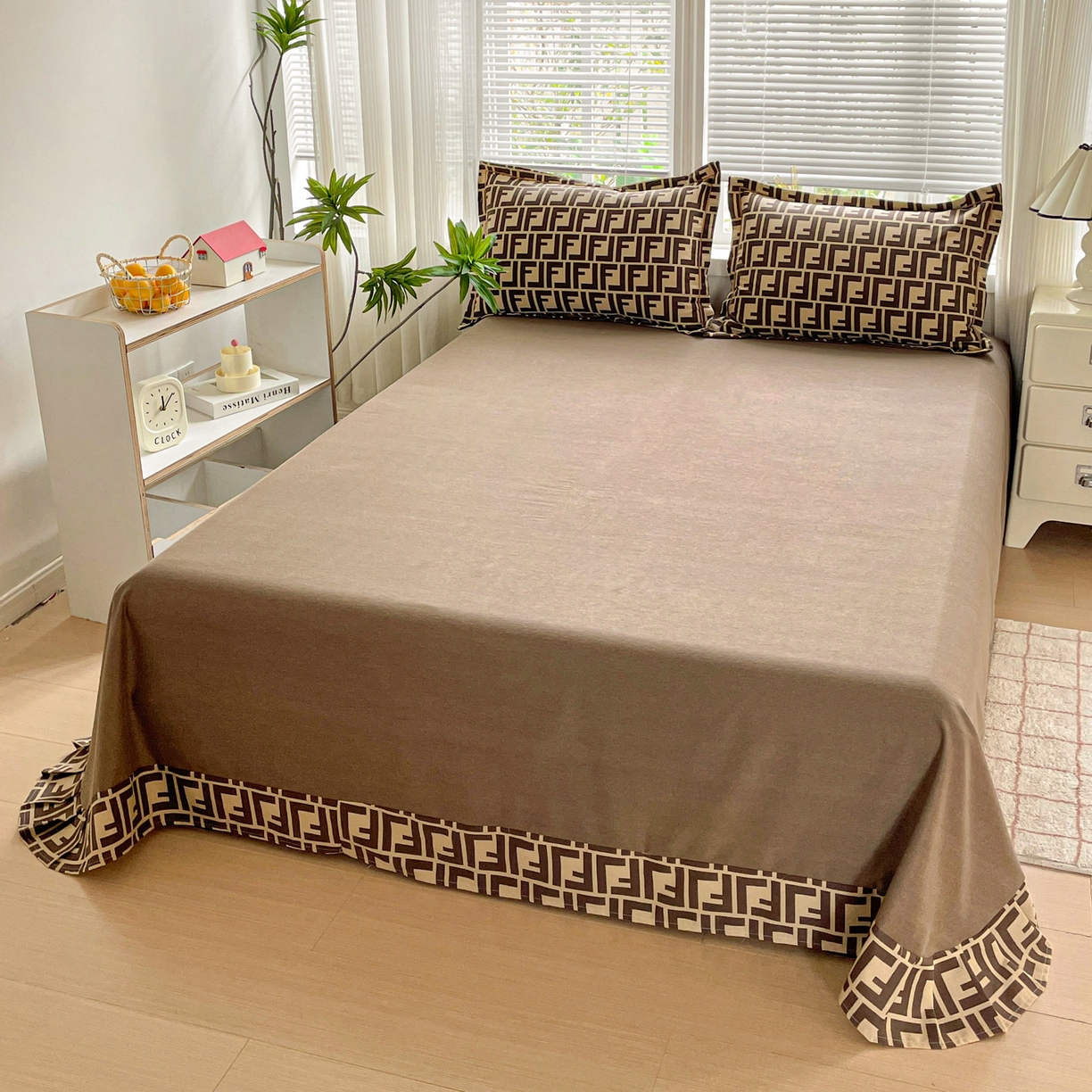 91家纺网 家纺一手货源 找家纺 纽缦家纺 2025新款全棉纯棉磨毛印花四件套 芬迪格