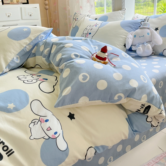 91家纺网 家纺一手货源 找家纺 （总）金爱家2025新款三丽鸥正版授权卡通数码印花混搭纯棉印花系列四件套