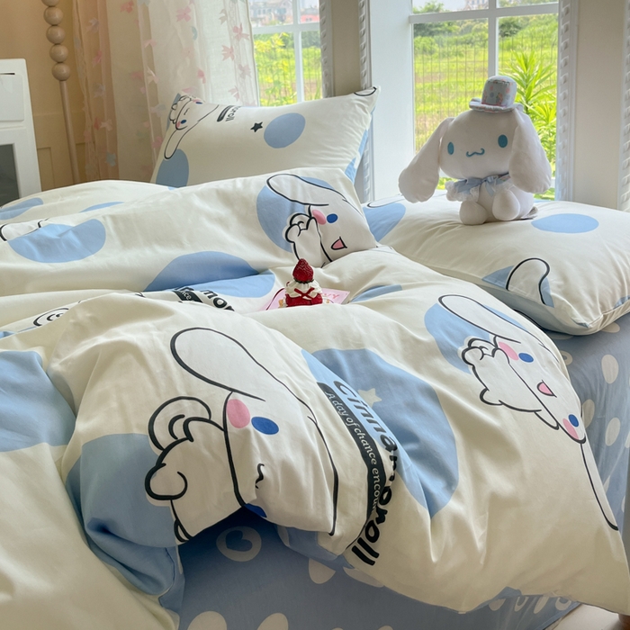 91家纺网 家纺一手货源 找家纺 （总）金爱家2025新款三丽鸥正版授权卡通数码印花混搭纯棉印花系列四件套