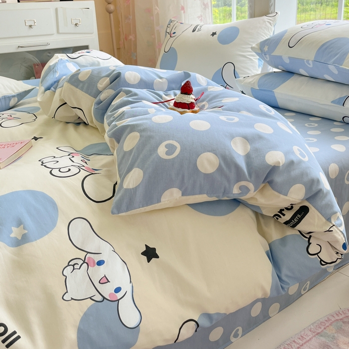 91家纺网 家纺一手货源 找家纺 （总）金爱家2025新款三丽鸥正版授权卡通数码印花混搭纯棉印花系列四件套