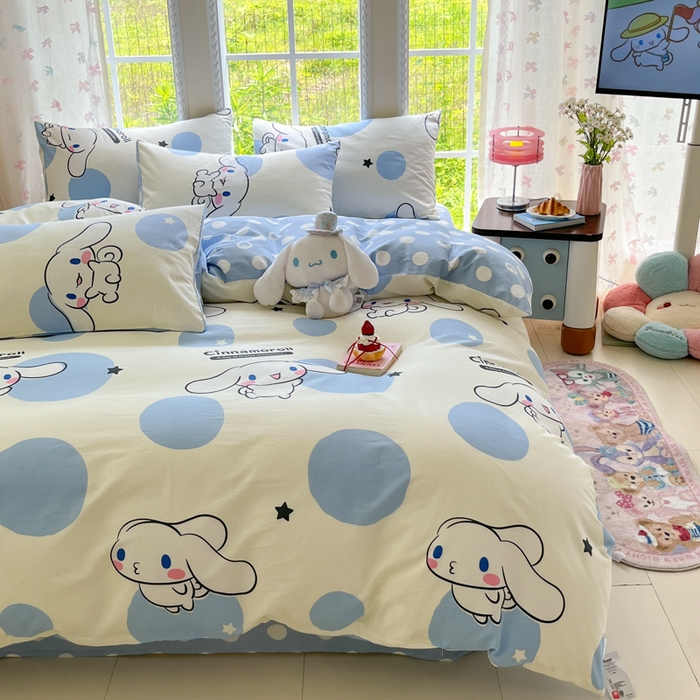 91家纺网 家纺一手货源 找家纺 （总）金爱家2025新款三丽鸥正版授权卡通数码印花混搭纯棉印花系列四件套