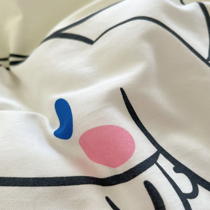 91家纺网 家纺一手货源 找家纺 金爱家2025新款三丽鸥正版授权卡通数码印花混搭纯棉印花系列四件套 棉三丽鸥-波点玉桂狗