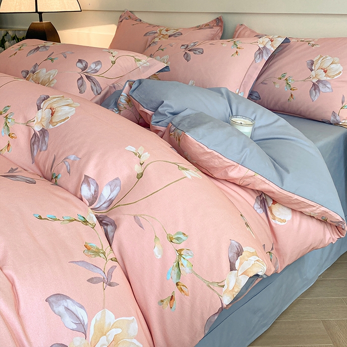 91家纺网 家纺一手货源 找家纺 格里芬家纺 2025全棉加厚磨毛数码印花四件套花漫