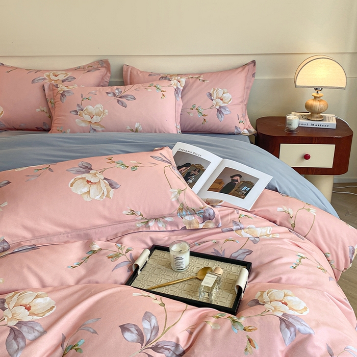 91家纺网 家纺一手货源 找家纺 格里芬家纺 2025全棉加厚磨毛数码印花四件套花漫