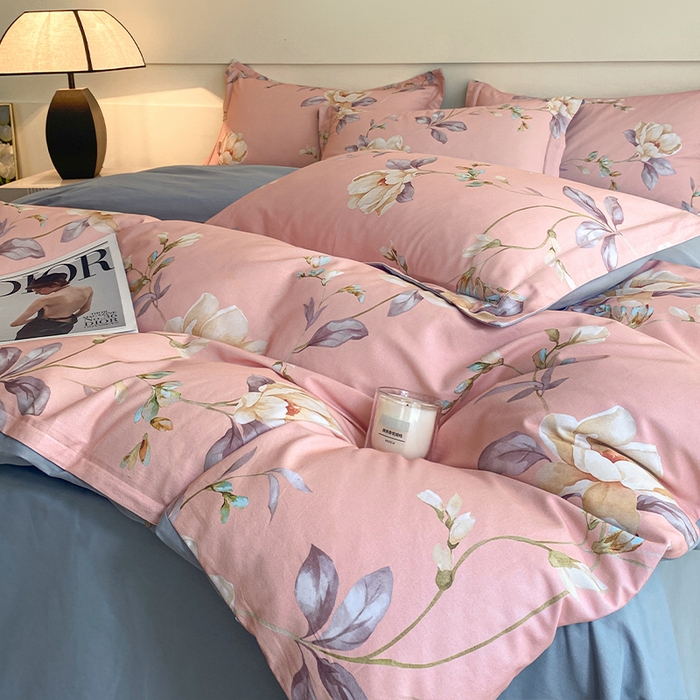 91家纺网 家纺一手货源 找家纺 格里芬家纺 2025全棉加厚磨毛数码印花四件套花漫