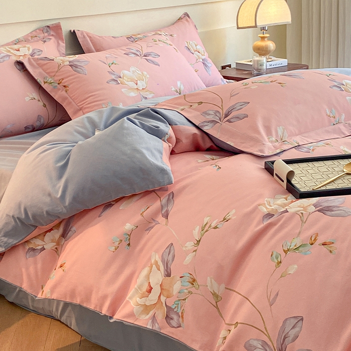 91家纺网 家纺一手货源 找家纺 格里芬家纺 2025全棉加厚磨毛数码印花四件套花漫