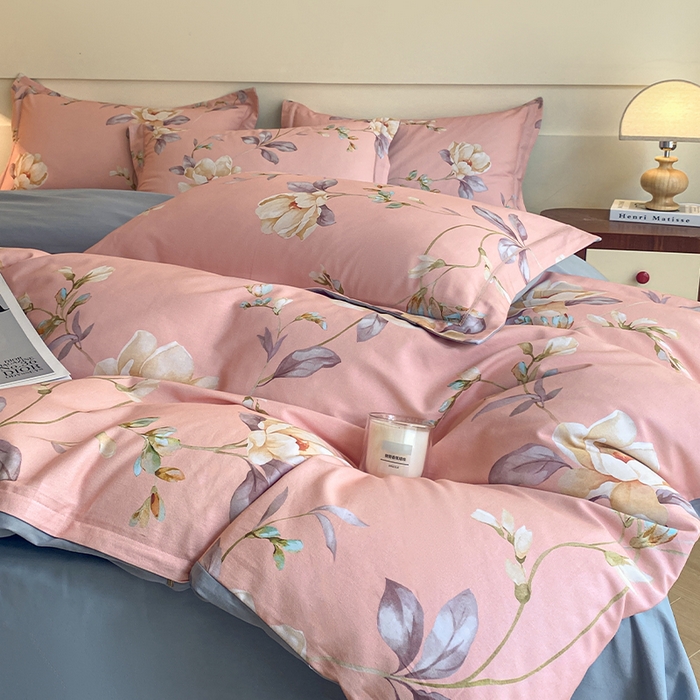 91家纺网 家纺一手货源 找家纺 格里芬家纺 2025全棉加厚磨毛数码印花四件套花漫