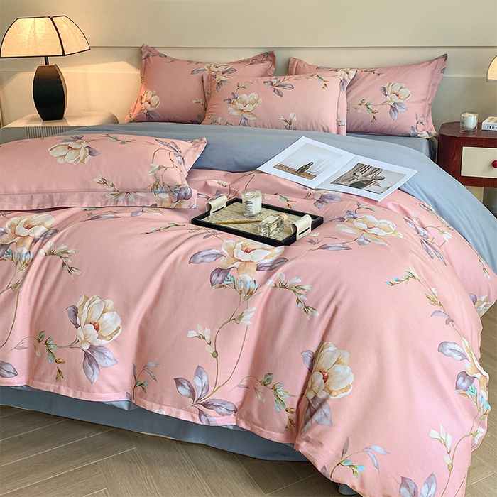 91家纺网 家纺一手货源 找家纺 格里芬家纺 2025全棉加厚磨毛数码印花四件套花漫