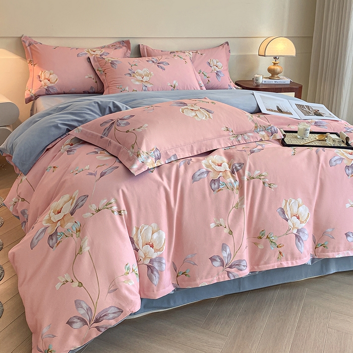 91家纺网 家纺一手货源 找家纺 格里芬家纺 2025全棉加厚磨毛数码印花四件套花漫