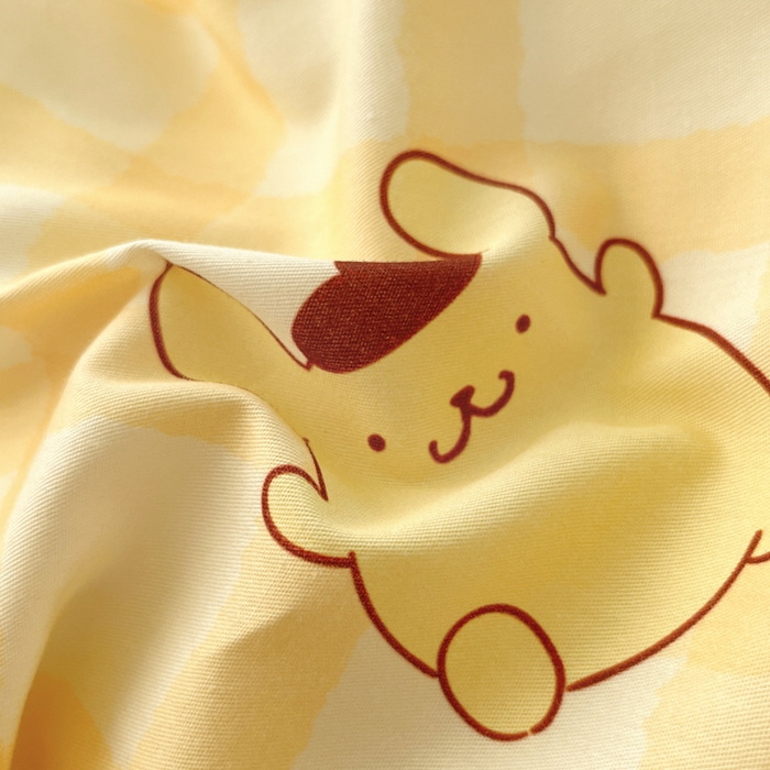 91家纺网 家纺一手货源 找家纺 金爱家2025新款三丽鸥正版授权卡通数码印花混搭纯棉印花系列四件套 棉三丽鸥-混搭焦糖布丁狗