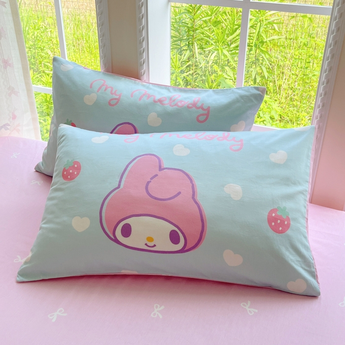 91家纺网 家纺一手货源 找家纺 金爱家2025新款三丽鸥正版授权卡通数码印花混搭纯棉印花系列四件套 棉三丽鸥-混搭可可美乐蒂