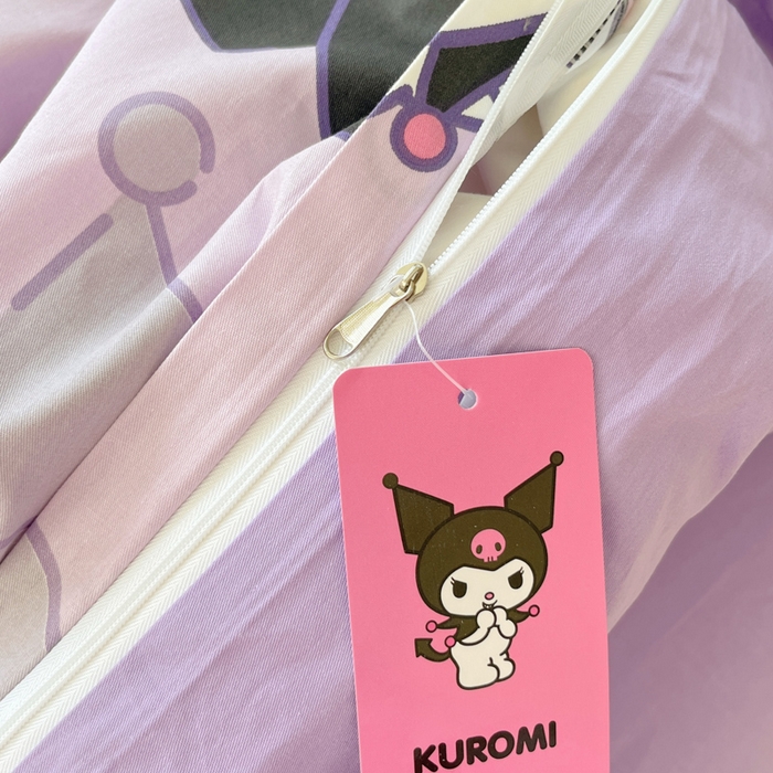 91家纺网 家纺一手货源 找家纺 金爱家2025新款三丽鸥正版授权卡通数码印花混搭纯棉印花系列四件套 棉三丽鸥-魔法库洛米