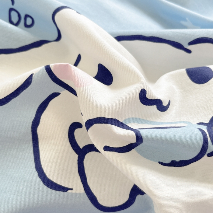 91家纺网 家纺一手货源 找家纺 金爱家2025新款三丽鸥正版授权卡通数码印花混搭纯棉印花系列四件套 棉三丽鸥-牛奶玉桂狗