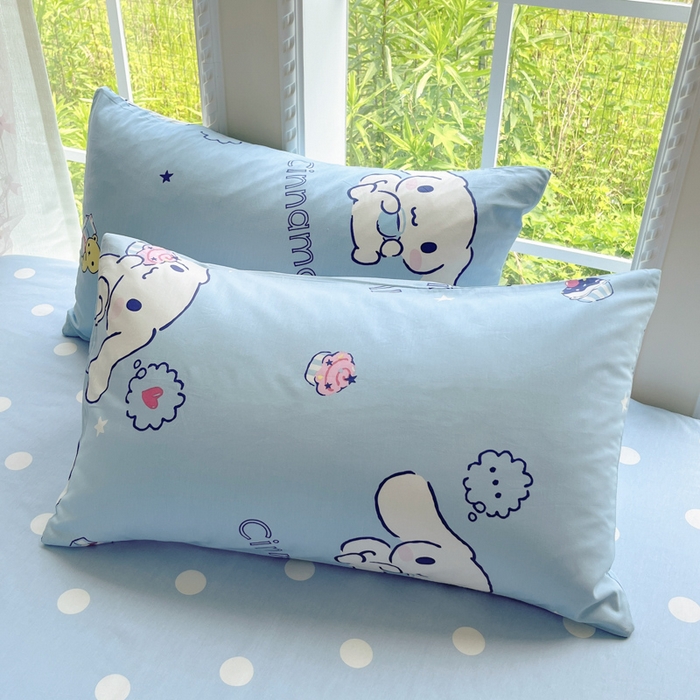 91家纺网 家纺一手货源 找家纺 金爱家2025新款三丽鸥正版授权卡通数码印花混搭纯棉印花系列四件套 棉三丽鸥-牛奶玉桂狗