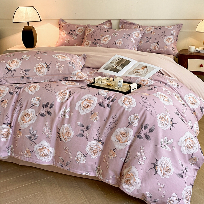 91家纺网 家纺一手货源 找家纺 格里芬家纺 2025全棉加厚磨毛数码印花四件套凯莉