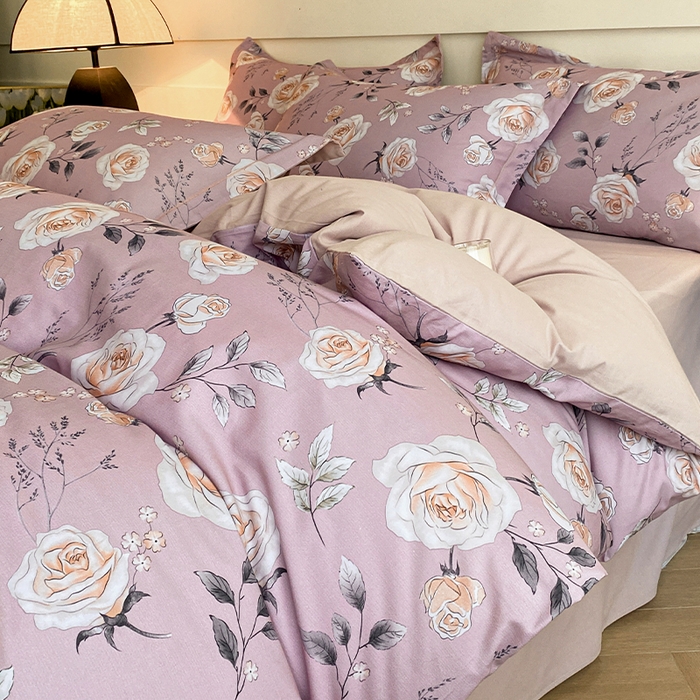 91家纺网 家纺一手货源 找家纺 格里芬家纺 2025全棉加厚磨毛数码印花四件套凯莉