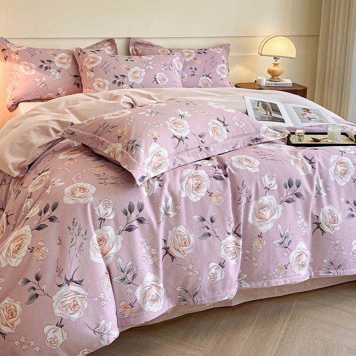 91家纺网 家纺一手货源 找家纺 格里芬家纺 2025全棉加厚磨毛数码印花四件套凯莉