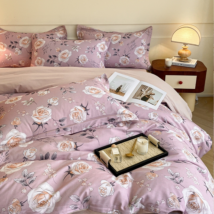 91家纺网 家纺一手货源 找家纺 格里芬家纺 2025全棉加厚磨毛数码印花四件套凯莉