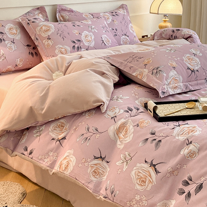 91家纺网 家纺一手货源 找家纺 格里芬家纺 2025全棉加厚磨毛数码印花四件套凯莉