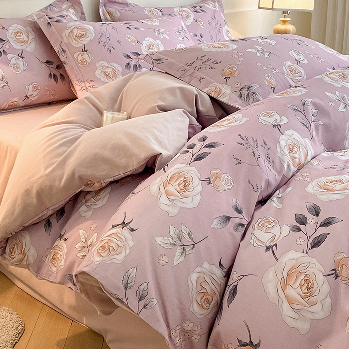 91家纺网 家纺一手货源 找家纺 格里芬家纺 2025全棉加厚磨毛数码印花四件套凯莉