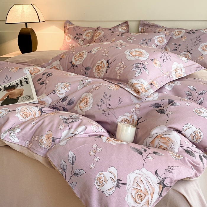 91家纺网 家纺一手货源 找家纺 格里芬家纺 2025全棉加厚磨毛数码印花四件套凯莉