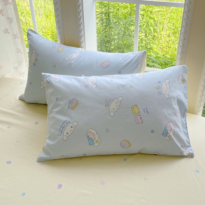 91家纺网 家纺一手货源 找家纺 金爱家2025新款三丽鸥正版授权卡通数码印花混搭纯棉印花系列四件套 棉三丽鸥-云朵大耳狗