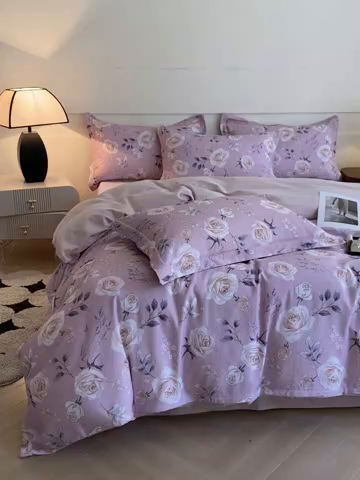 91家纺网 家纺一手货源 找家纺 格里芬家纺 2025全棉加厚磨毛数码印花四件套凯莉