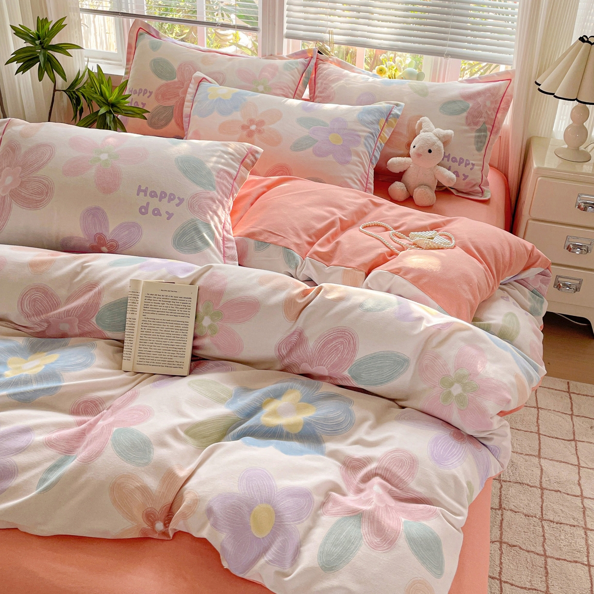 纽缦家纺 2025新款全棉纯棉磨毛印花四件套 洛城时光