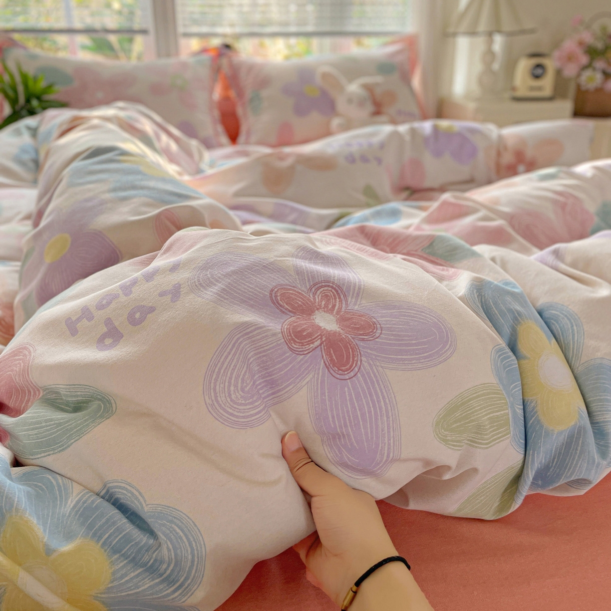 91家纺网 家纺一手货源 找家纺 纽缦家纺 2025新款全棉纯棉磨毛印花四件套 洛城时光