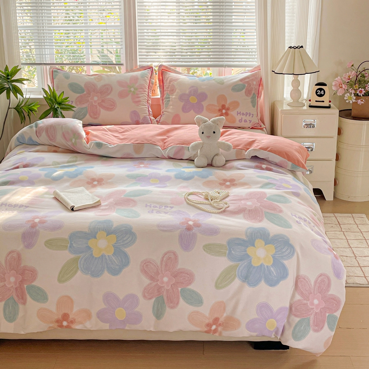 91家纺网 家纺一手货源 找家纺 纽缦家纺 2025新款全棉纯棉磨毛印花四件套 洛城时光