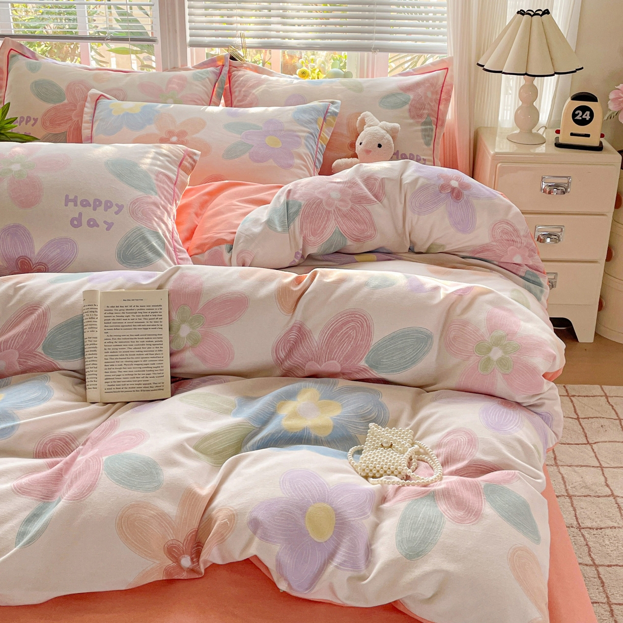 91家纺网 家纺一手货源 找家纺 纽缦家纺 2025新款全棉纯棉磨毛印花四件套 洛城时光