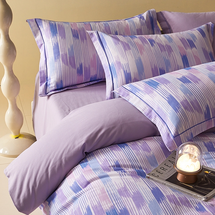 91家纺网 家纺一手货源 找家纺 格里芬家纺 2025全棉加厚磨毛数码印花四件套米亚-紫