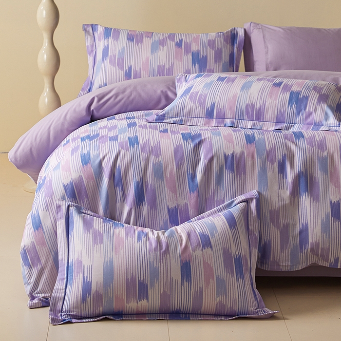 91家纺网 家纺一手货源 找家纺 格里芬家纺 2025全棉加厚磨毛数码印花四件套米亚-紫