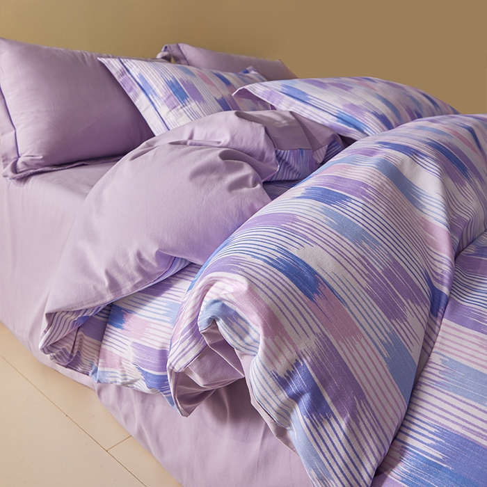 91家纺网 家纺一手货源 找家纺 格里芬家纺 2025全棉加厚磨毛数码印花四件套米亚-紫