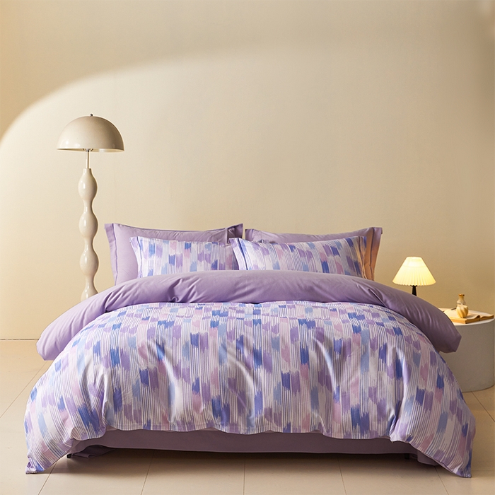 格里芬家纺 2025全棉加厚磨毛数码印花四件套米亚-紫