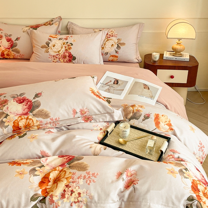 91家纺网 家纺一手货源 找家纺 格里芬家纺 2025全棉加厚磨毛数码印花四件套妮可-灰