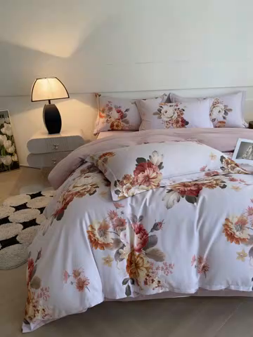 91家纺网 家纺一手货源 找家纺 格里芬家纺 2025全棉加厚磨毛数码印花四件套妮可-灰