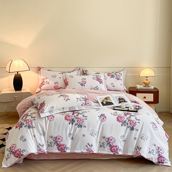 格里芬家纺 2025全棉加厚磨毛数码印花四件套绮梦花间