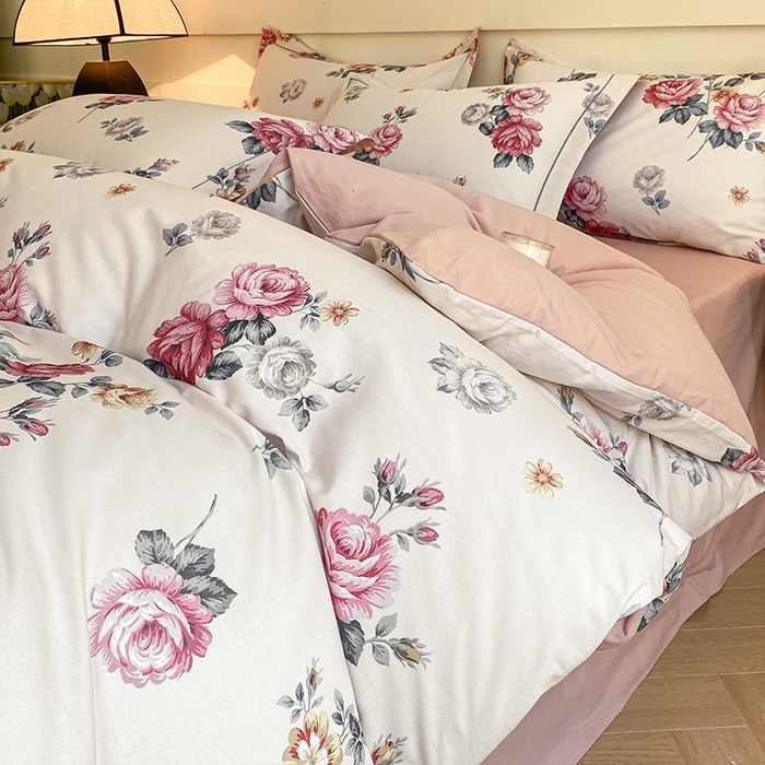 91家纺网 家纺一手货源 找家纺 格里芬家纺 2025全棉加厚磨毛数码印花四件套绮梦花间