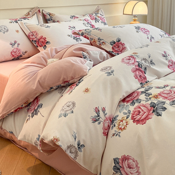 91家纺网 家纺一手货源 找家纺 格里芬家纺 2025全棉加厚磨毛数码印花四件套绮梦花间