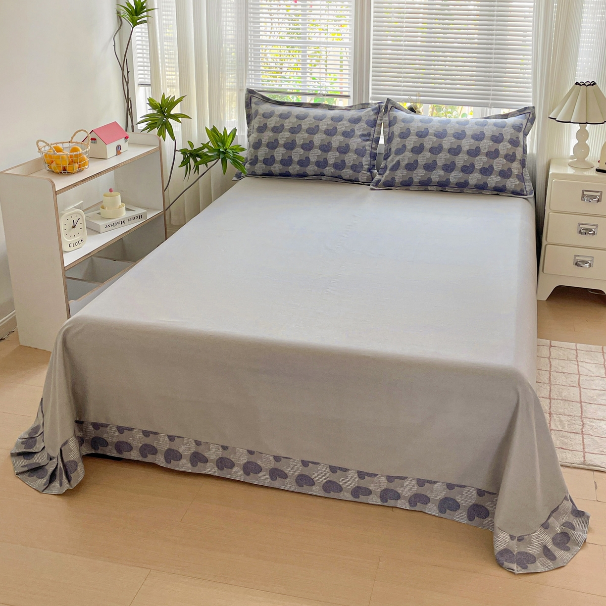 91家纺网 家纺一手货源 找家纺 纽缦家纺 2025新款全棉纯棉磨毛印花四件套 心愿