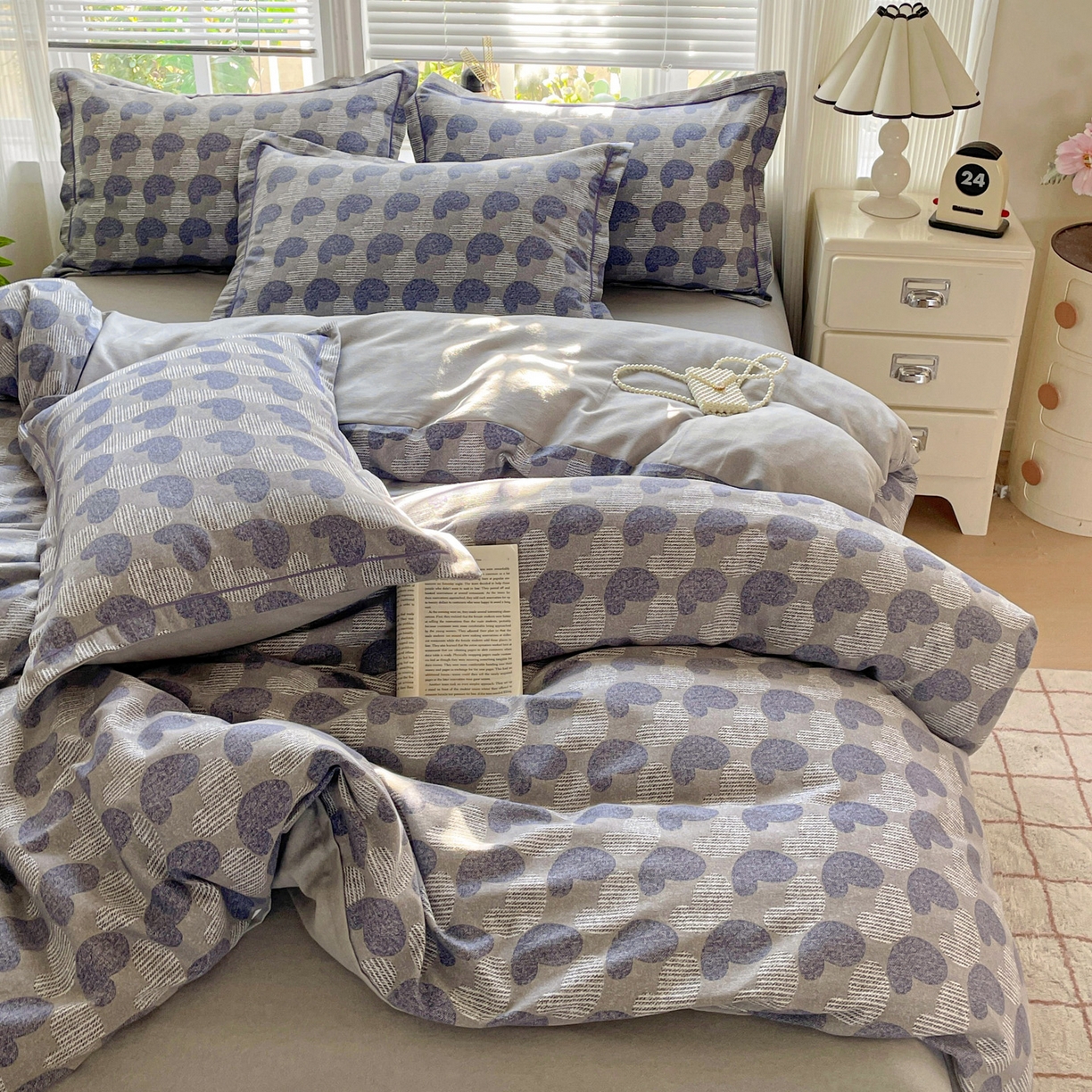 91家纺网 家纺一手货源 找家纺 纽缦家纺 2025新款全棉纯棉磨毛印花四件套 心愿