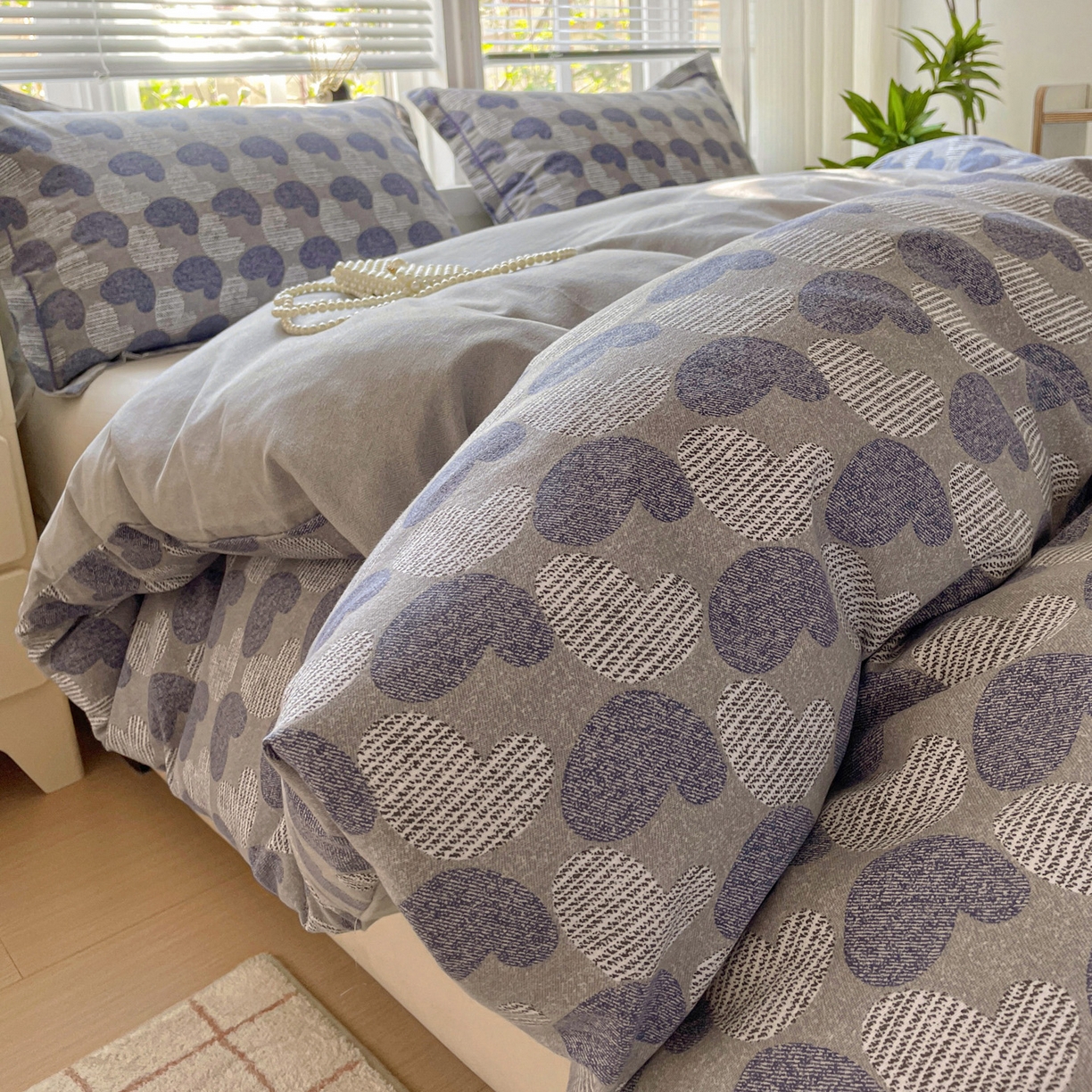 91家纺网 家纺一手货源 找家纺 纽缦家纺 2025新款全棉纯棉磨毛印花四件套 心愿