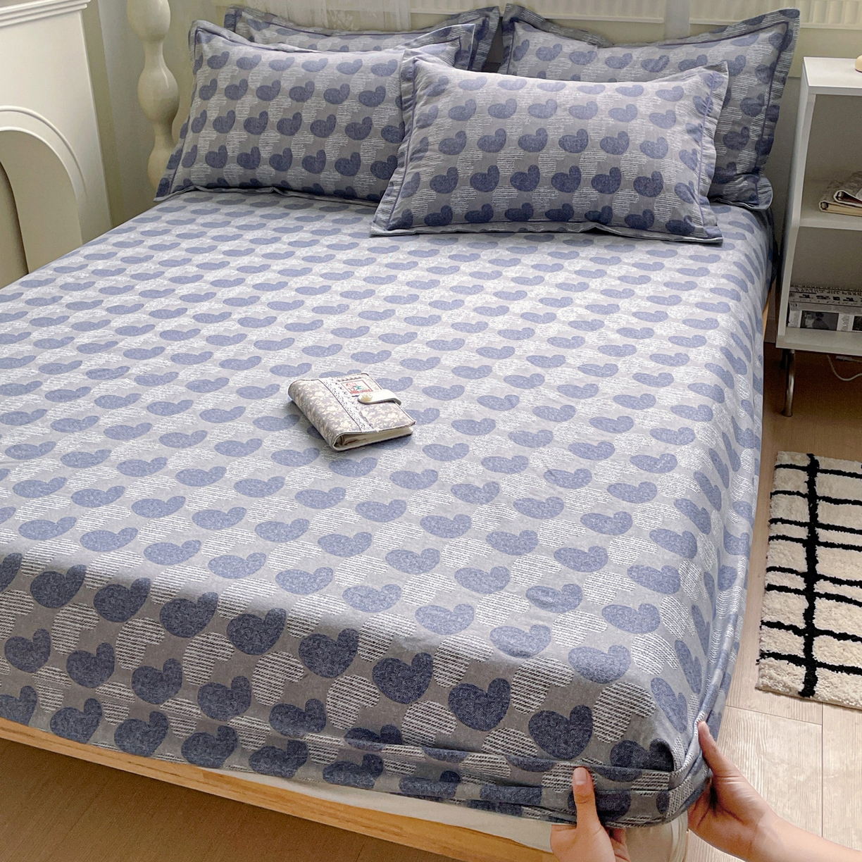 91家纺网 家纺一手货源 找家纺 纽缦家纺 2025新款全棉纯棉磨毛印花单床笠 床笠单件 心愿